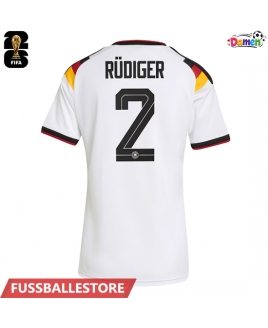 Günstige Deutschland Antonio Rudiger #2 Heimtrikot Damen WM 2026 Kurzarm